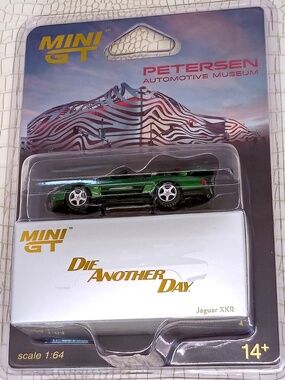RARE! (SOLD OUT) NIB Mini GT 1:64 JAGUAR XKR 007 DIE ANOTHER DAY Petersen Museum